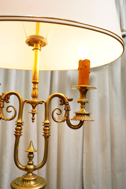 Vintage French Louis XVI Style Brass Bouillotte Lamp