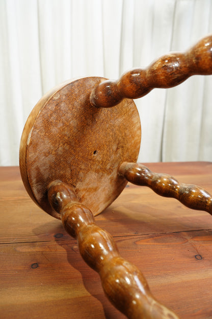 Vintage English Bobbin Leg Tripod Stool