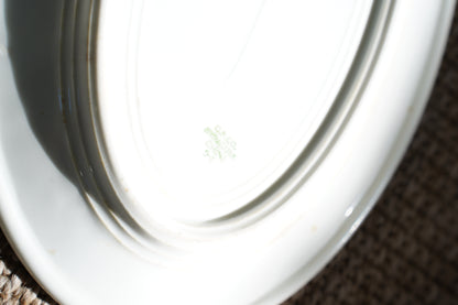 Vintage Neoclassical Green Transferware Serving Platter