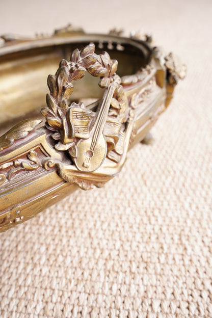 Antique French Brass Jardiniere | Centerpiece