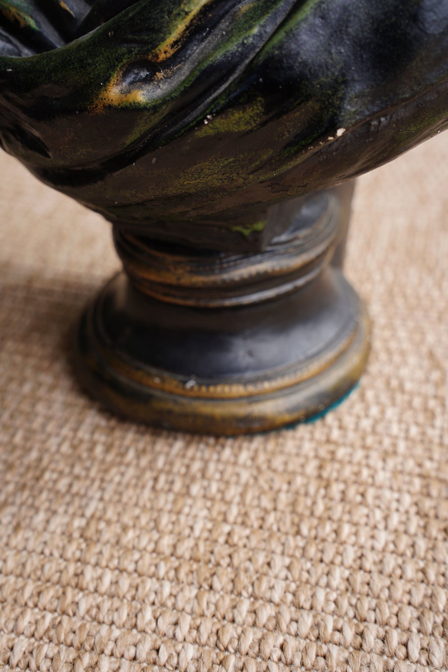 Vintage French Cavalier Bust, Bronze-Effect Plaster Sculpture