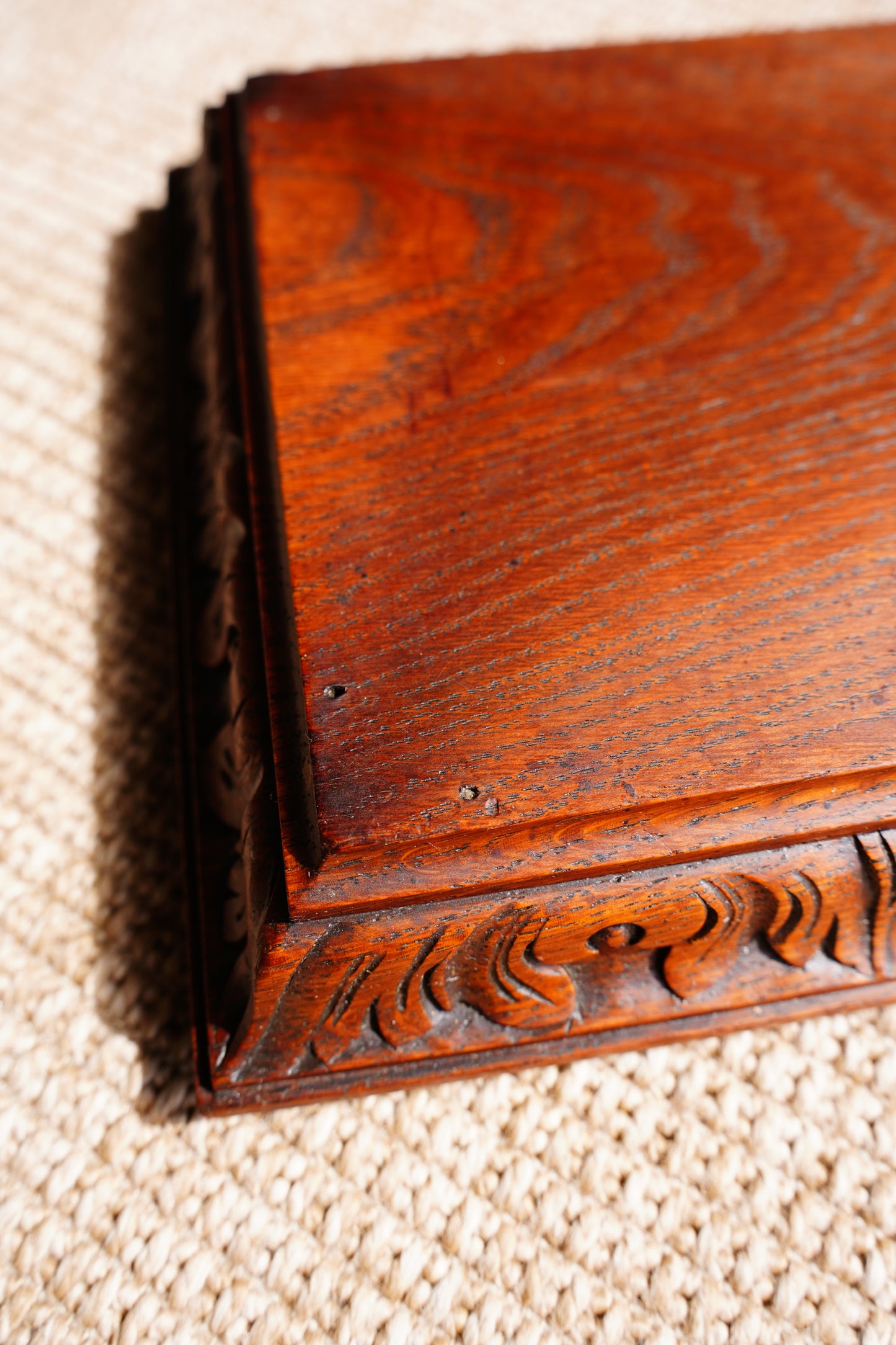 Antique Carved Oak Display Riser