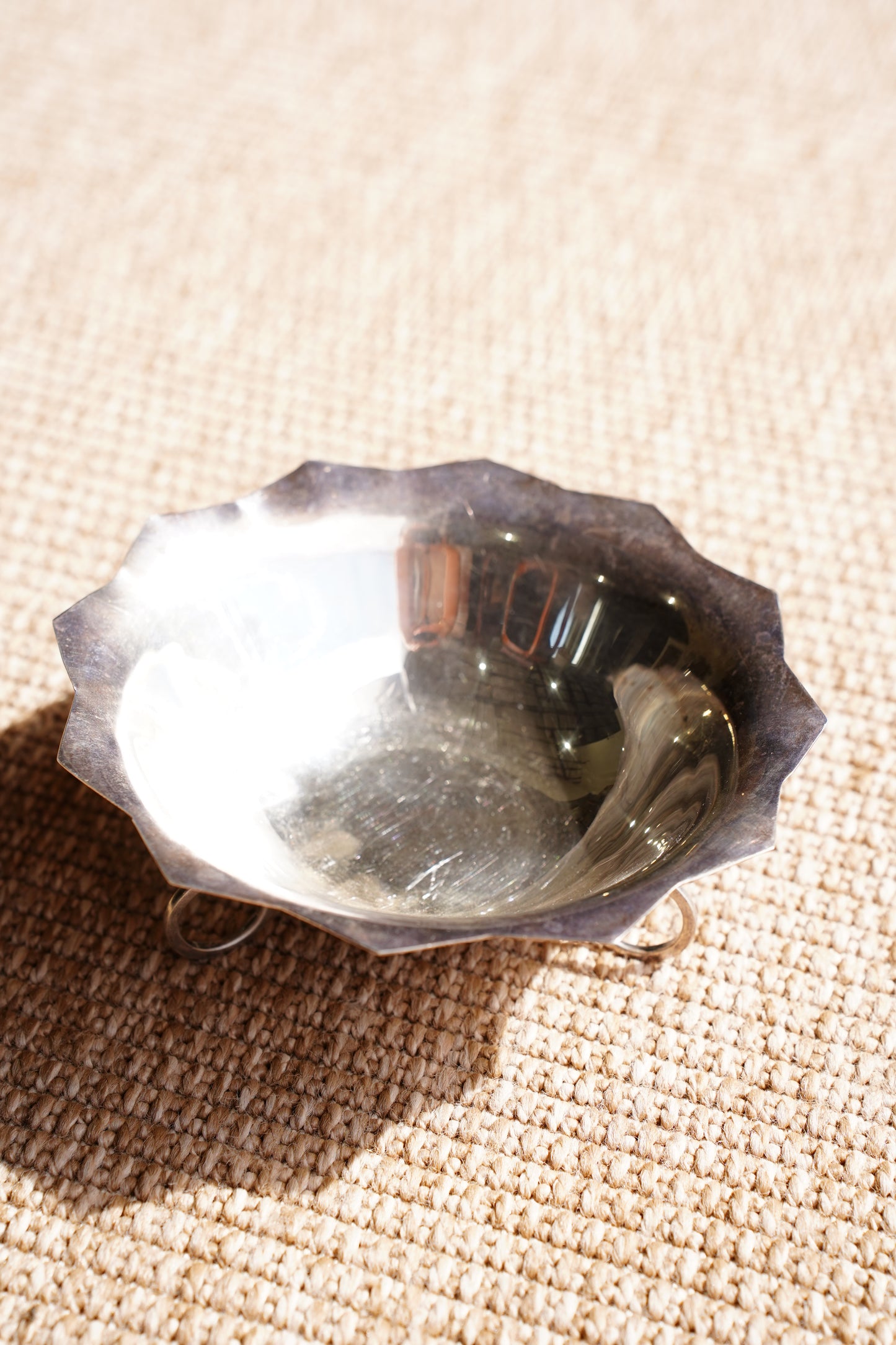 Vintage Mexican Sterling Silver Footed Bowl