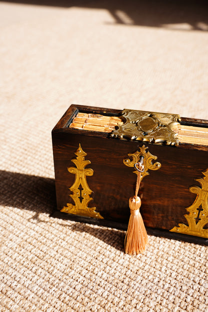 Antique Rosewood Spring Opening Stationery Box