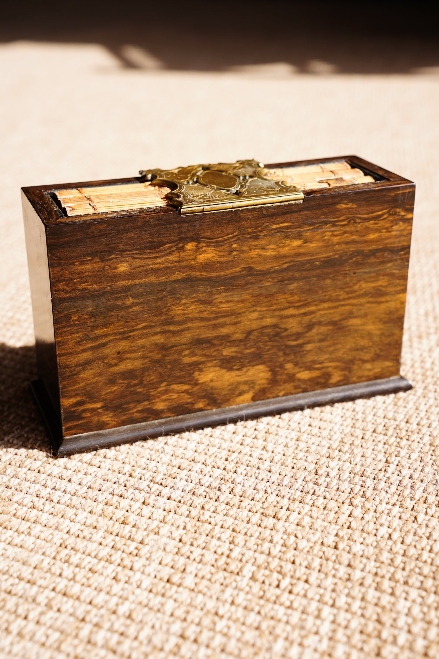 Antique Rosewood Spring Opening Stationery Box