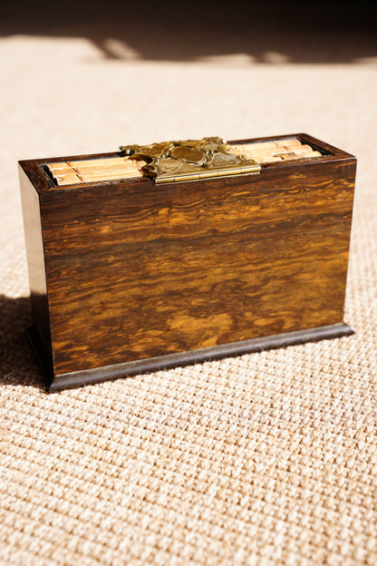 Antique Rosewood Spring Opening Stationery Box