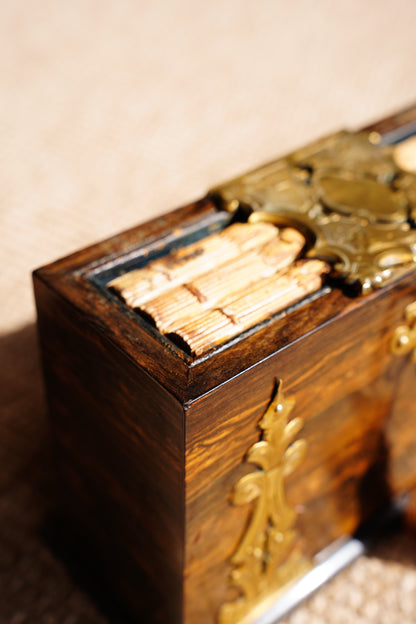 Antique Rosewood Spring Opening Stationery Box