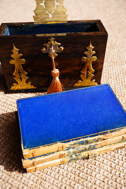 Antique Rosewood Spring Opening Stationery Box