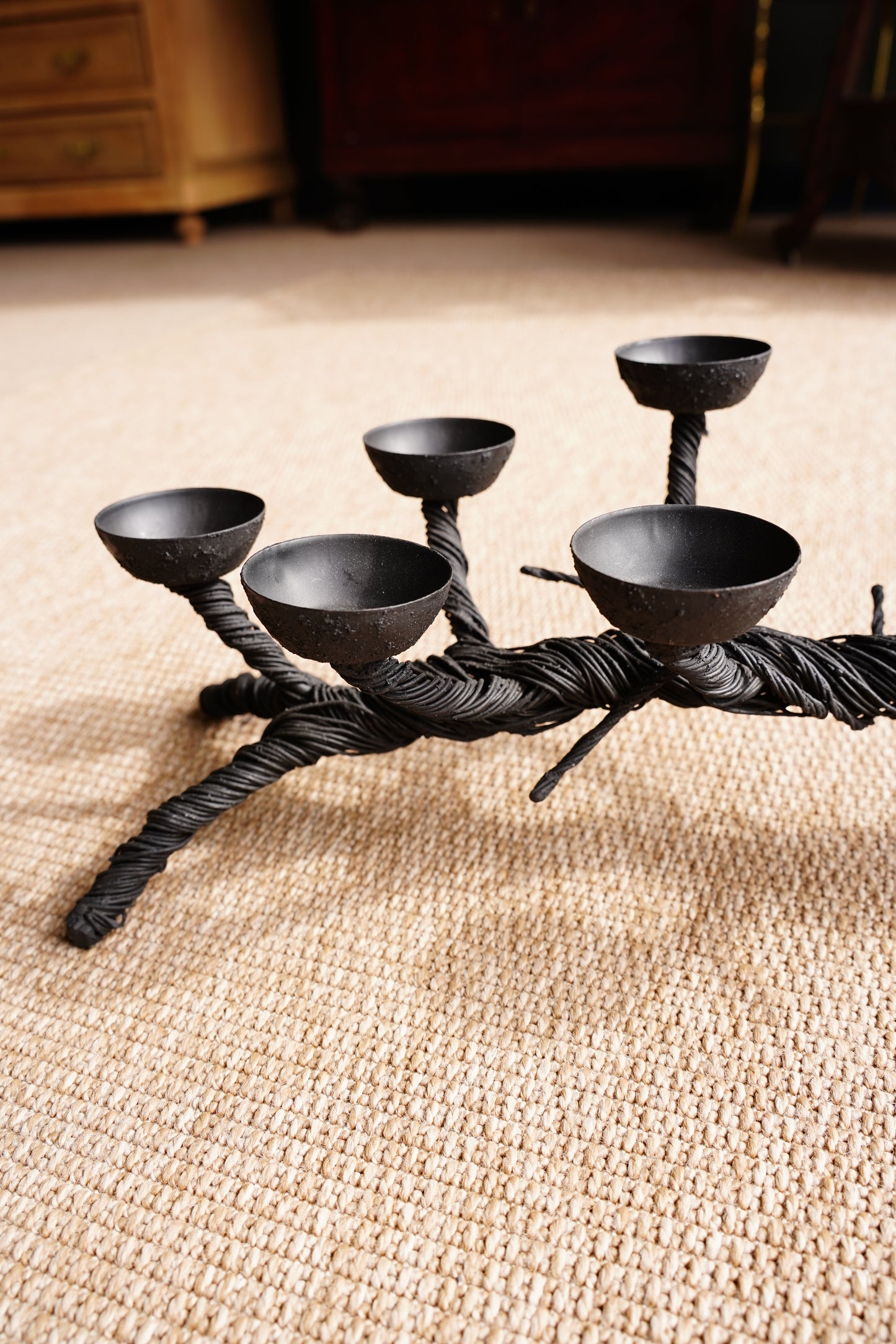 Black Sculptural Candelabra