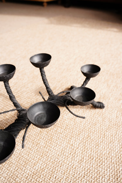 Black Sculptural Candelabra
