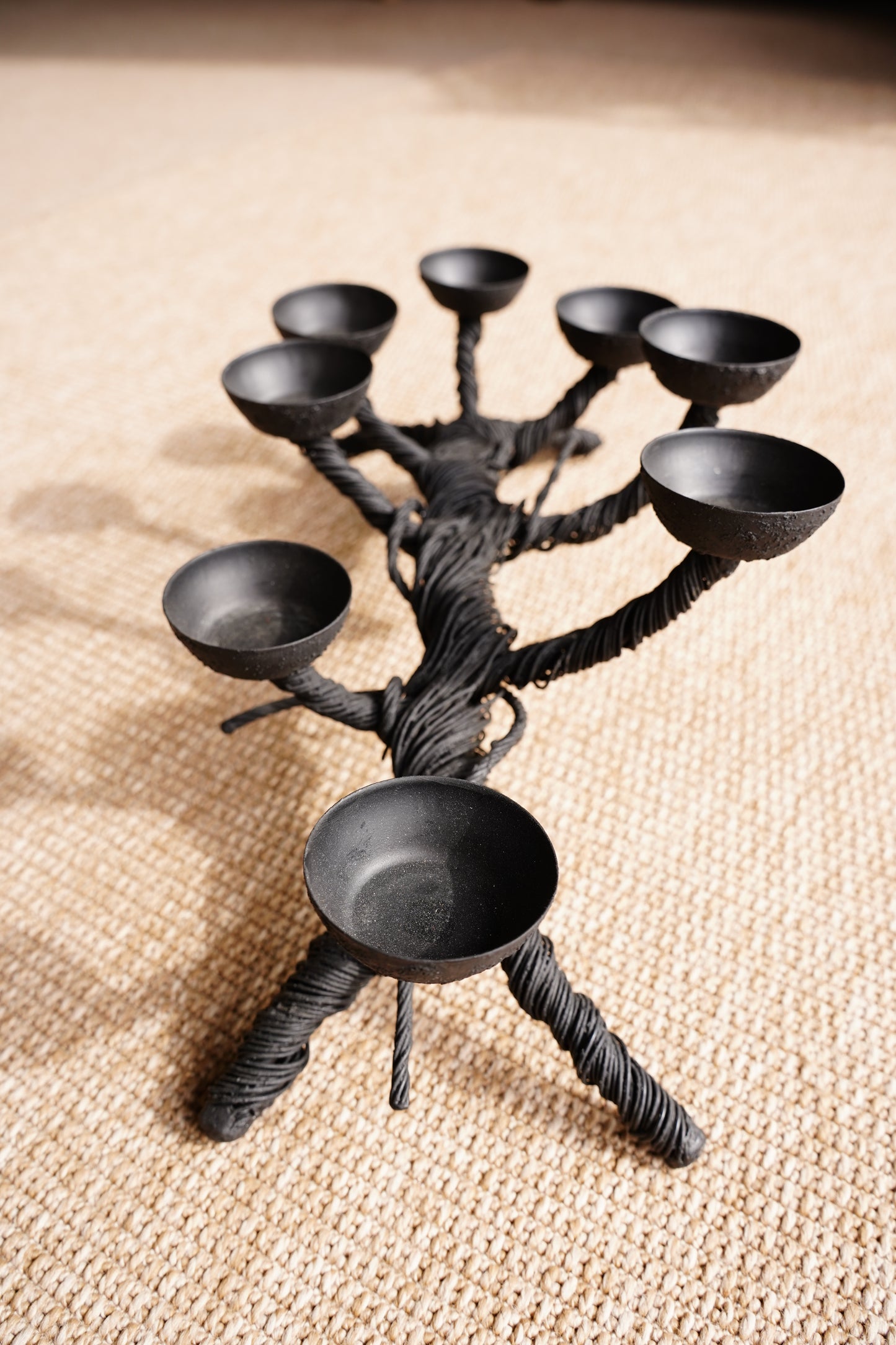 Black Sculptural Candelabra