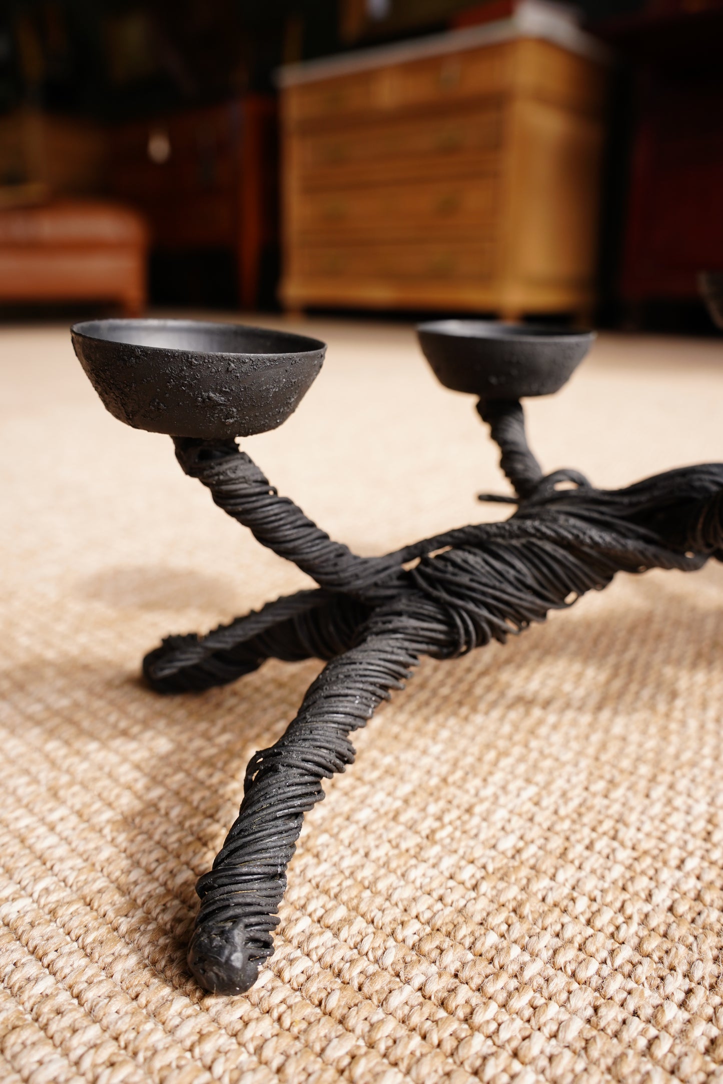Black Sculptural Candelabra