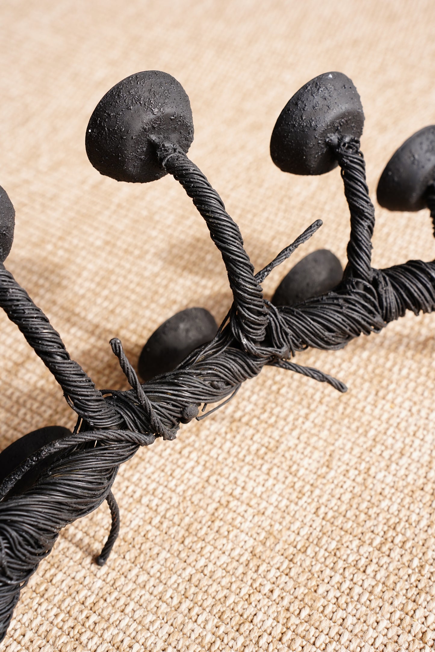 Black Sculptural Candelabra