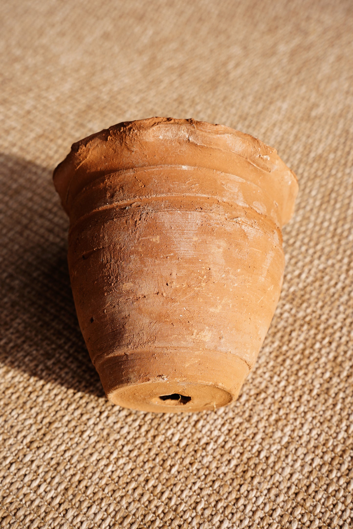 New Terracotta Ruffle Rim Garden Pot, Aged Finish