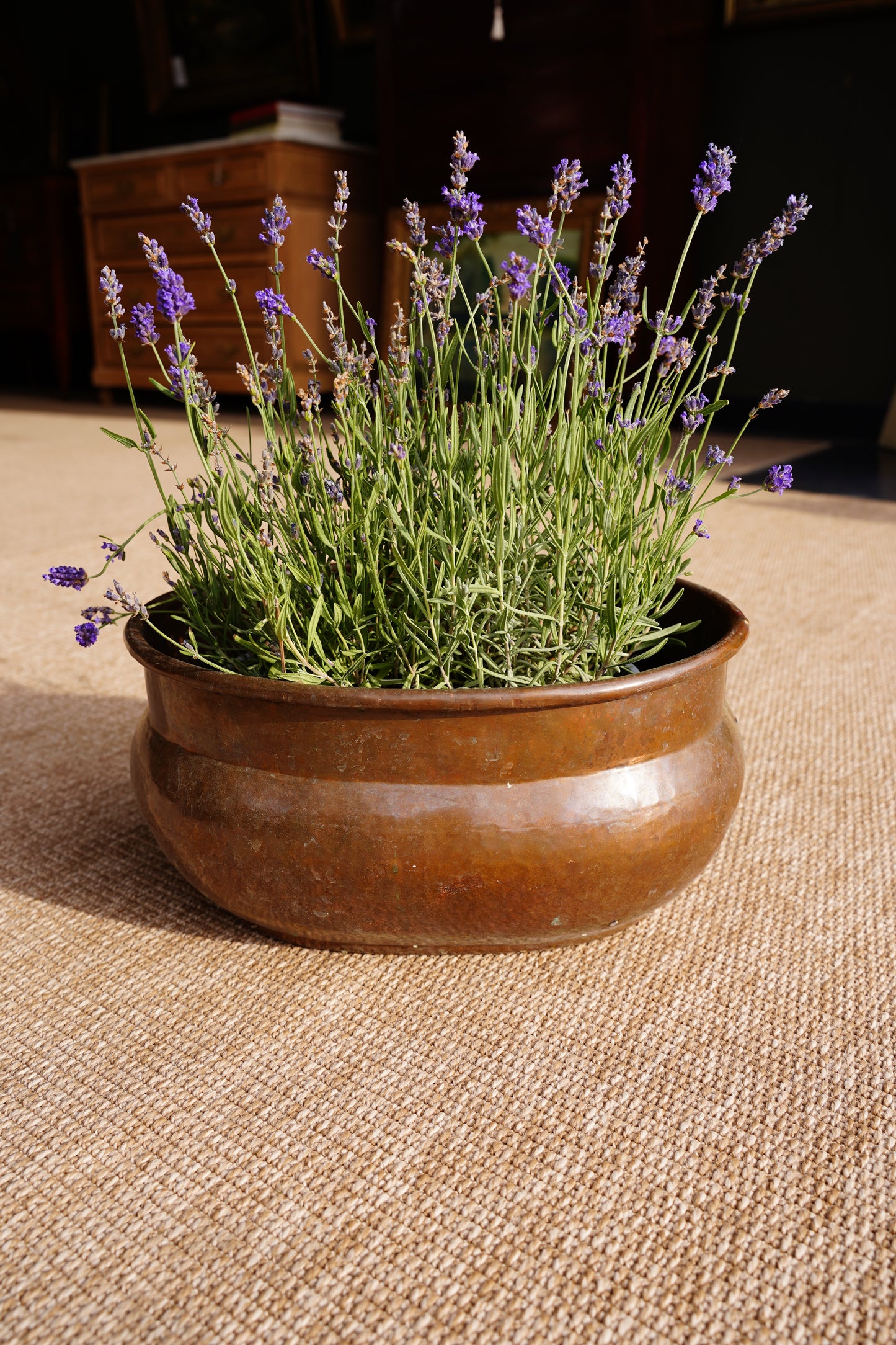 Vintage Hammered Copper Planter