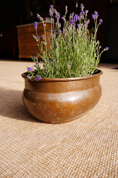 Vintage Hammered Copper Planter