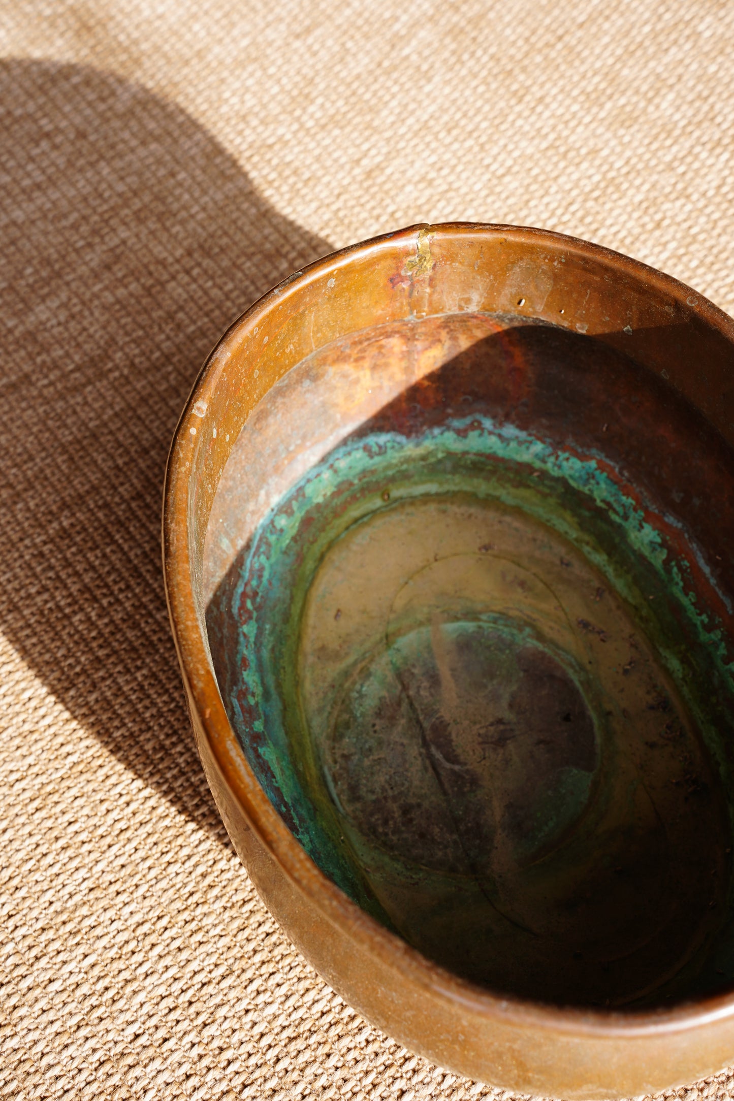 Vintage Hammered Copper Planter