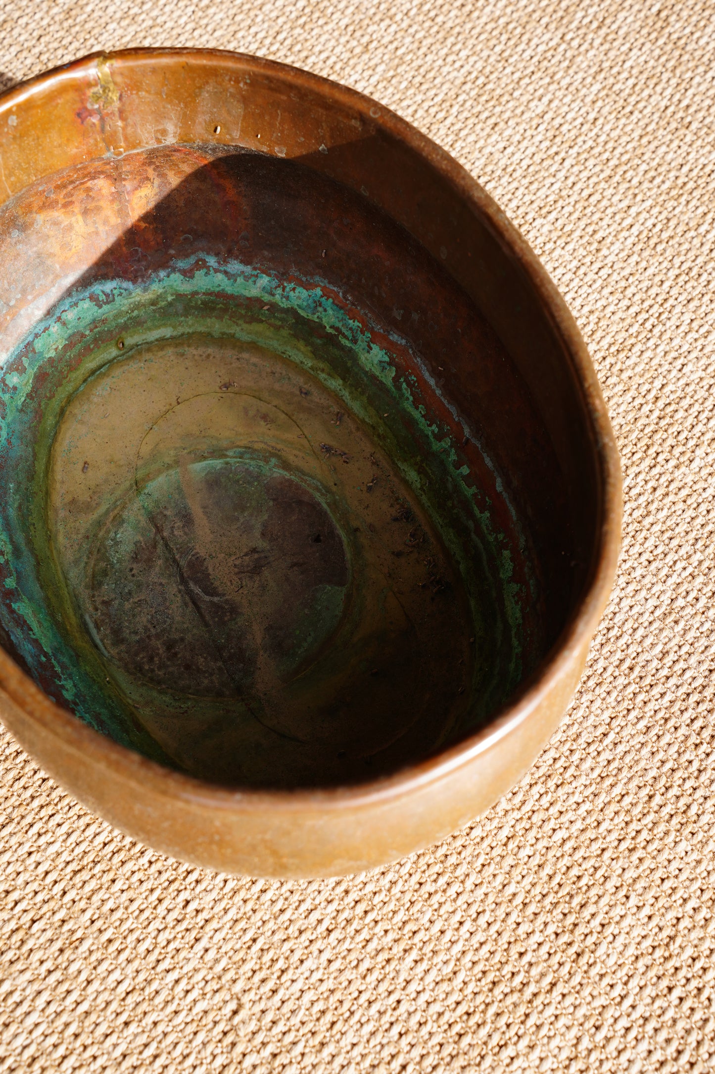 Vintage Hammered Copper Planter