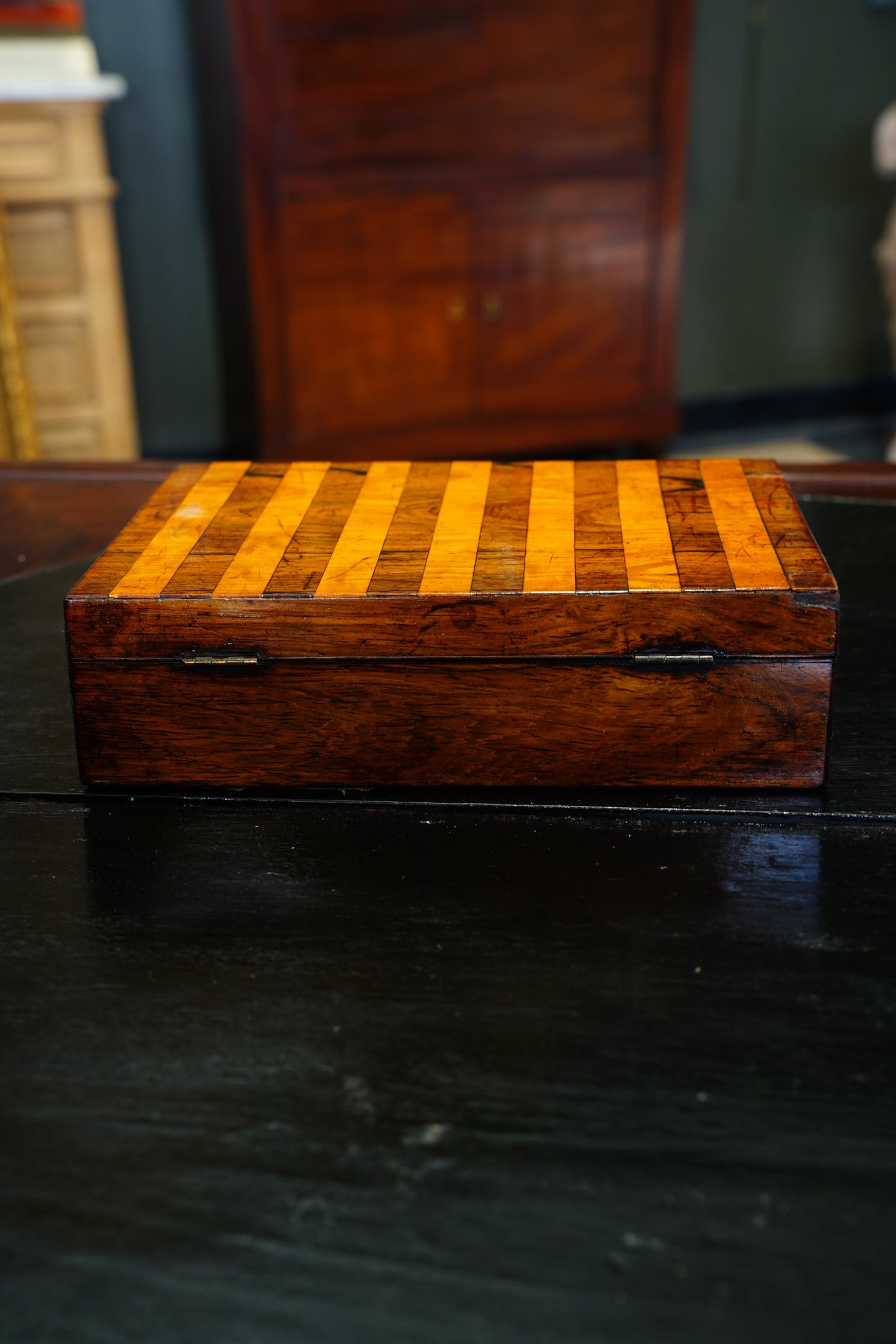 Antique Victorian Rosewood & Satinwood Lap Desk