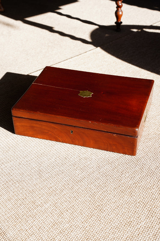 Antique Edwardian Oak & Brass Cutlery Box