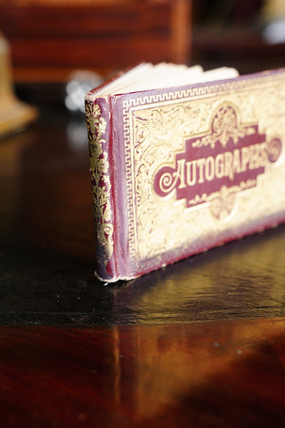 Antique Gilt Tooled Leather Autograph Album
