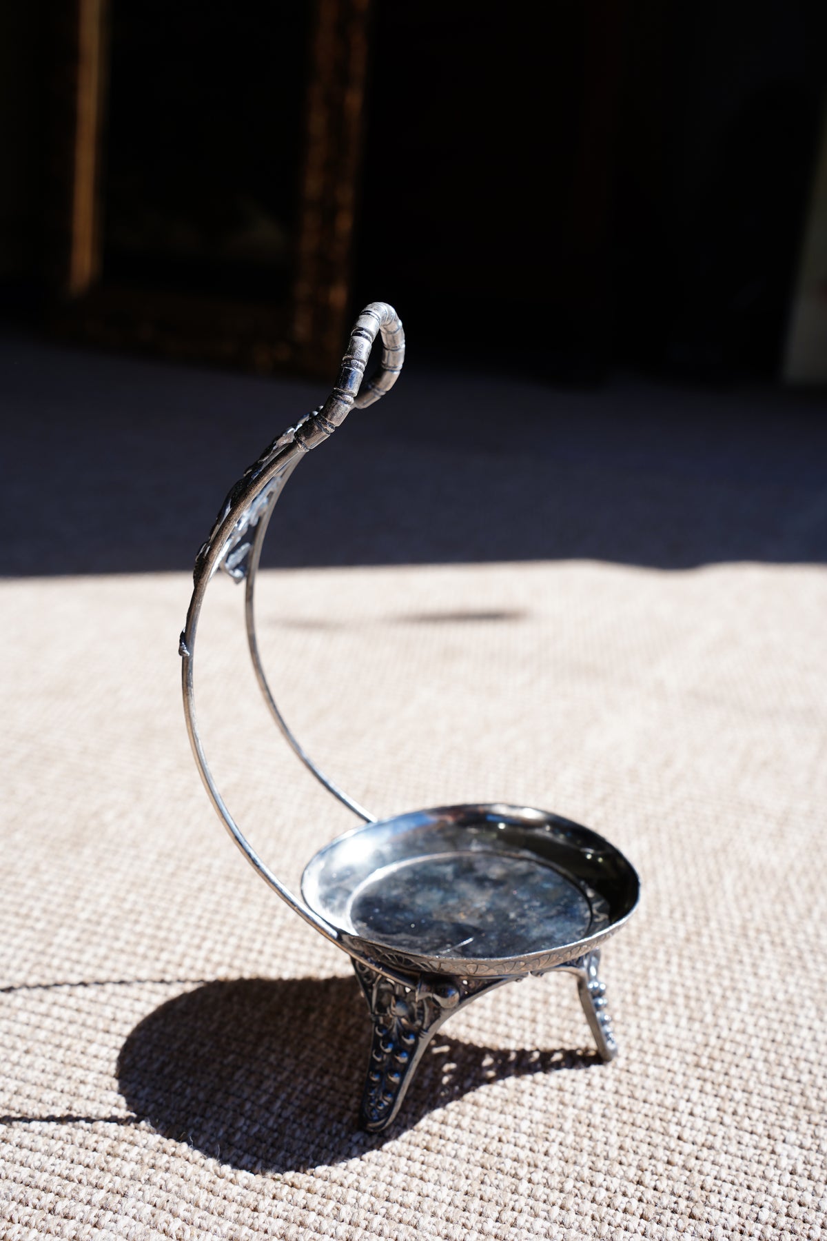 Antique Aesthetic Movement Silver Plate Catchall Stand