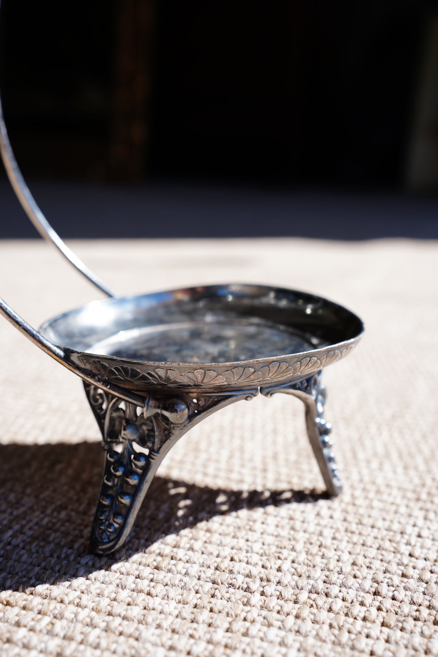 Antique Aesthetic Movement Silver Plate Catchall Stand