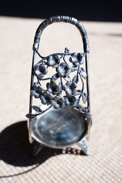 Antique Aesthetic Movement Silver Plate Catchall Stand