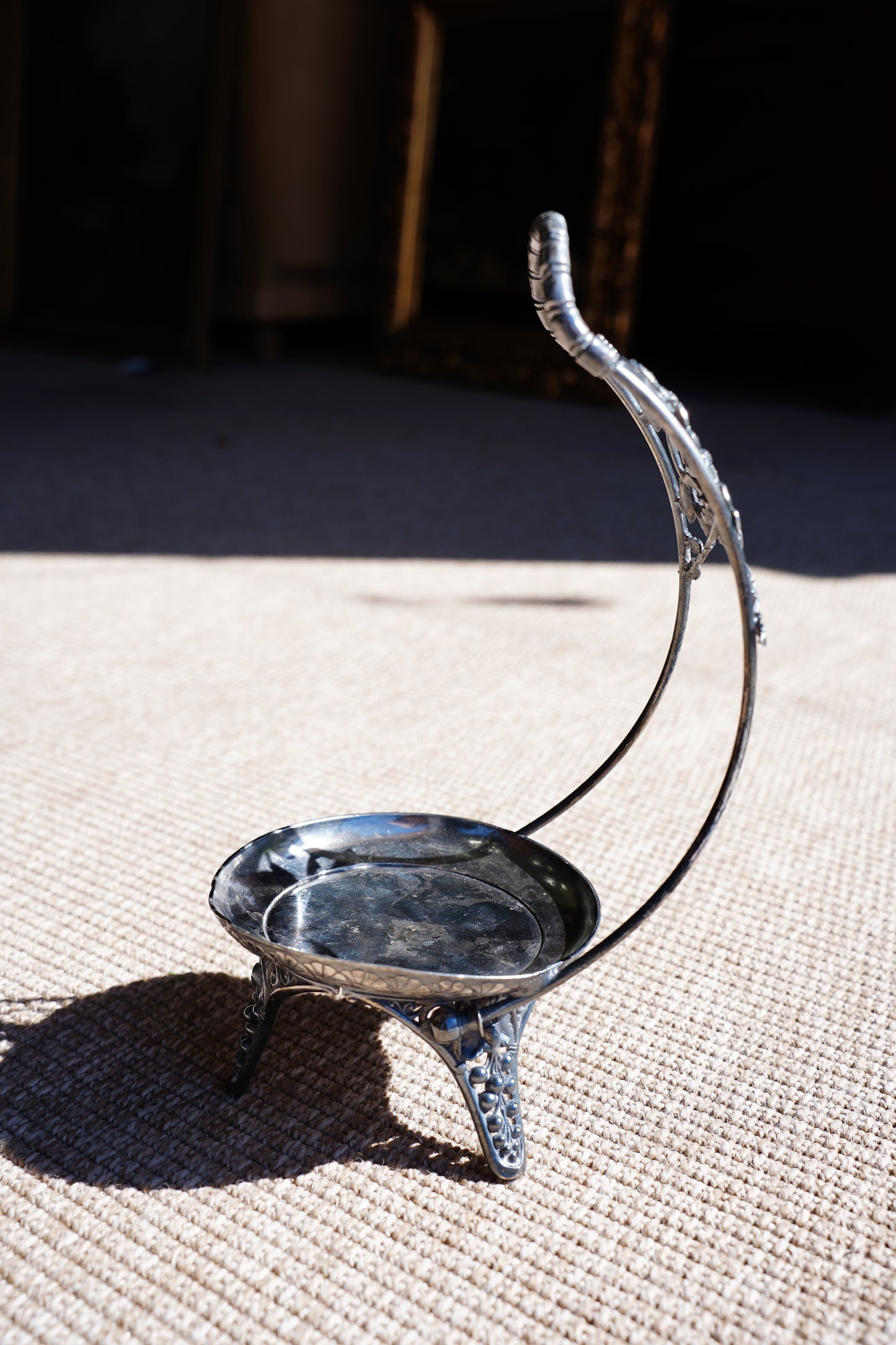 Antique Aesthetic Movement Silver Plate Catchall Stand