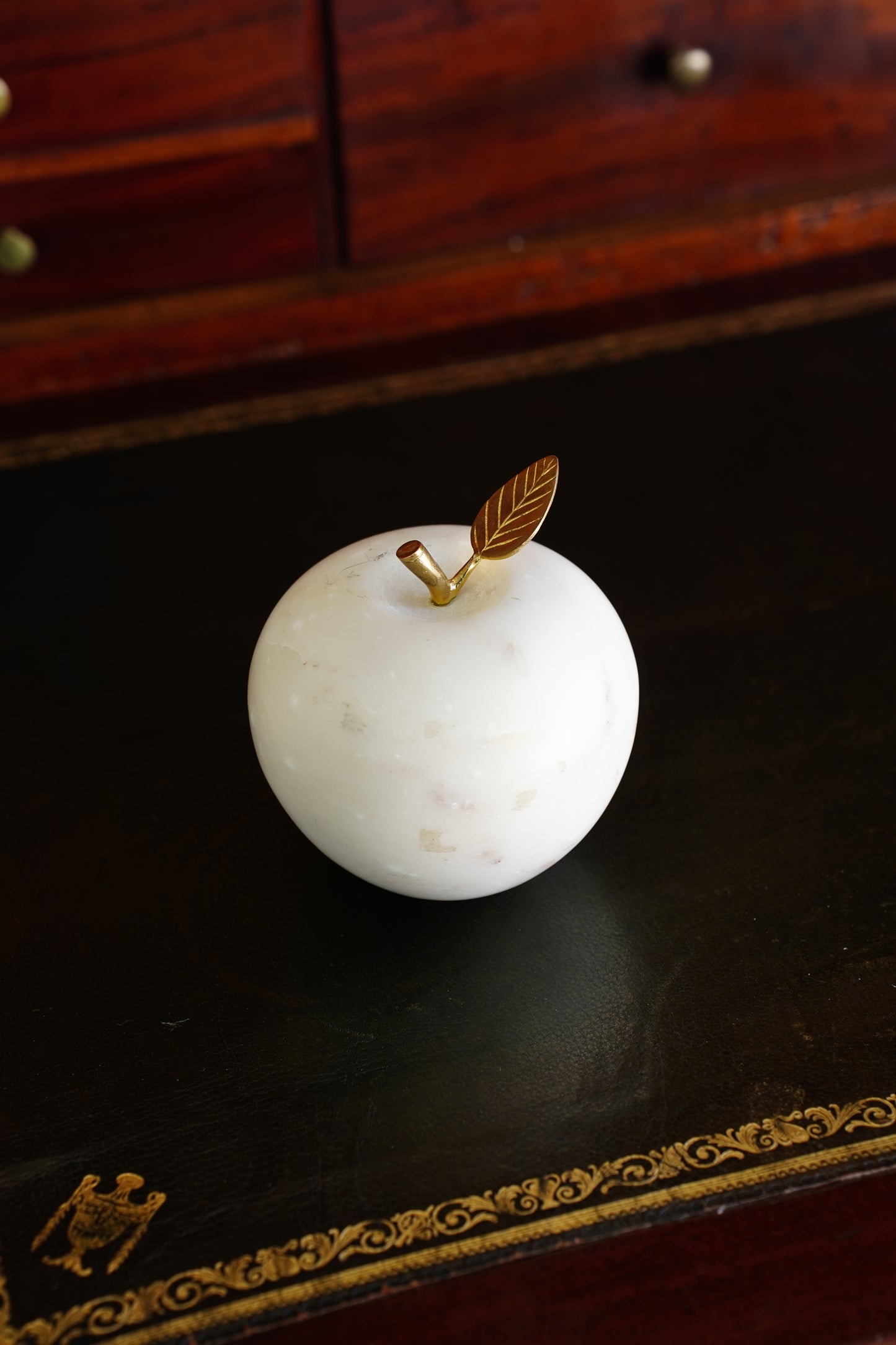 Vintage Marble Apple Paperweight
