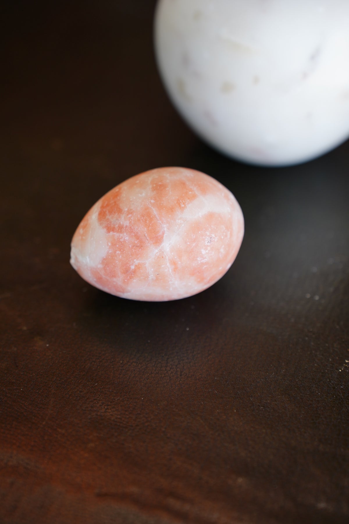 Vintage Pink Alabaster Egg Paperweight