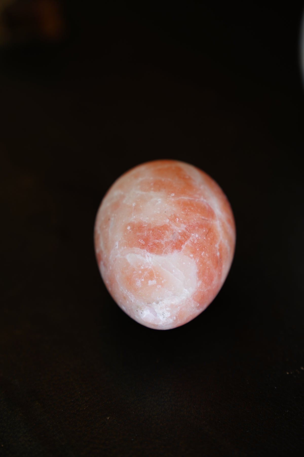 Vintage Pink Alabaster Egg Paperweight