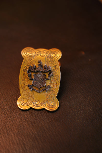 Vintage Brass Crest Letter Clip