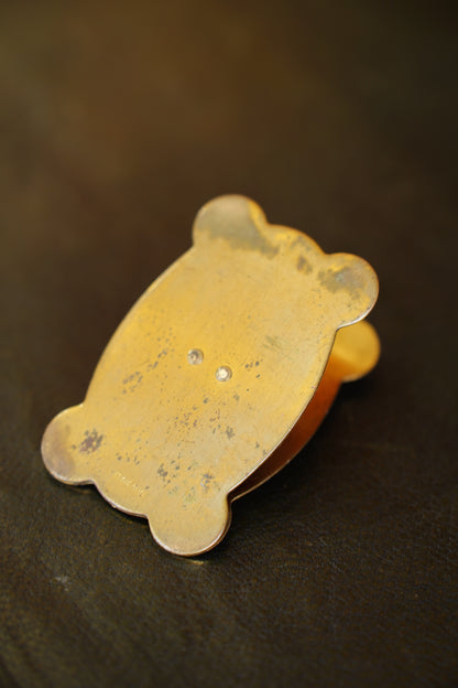 Vintage Brass Crest Letter Clip