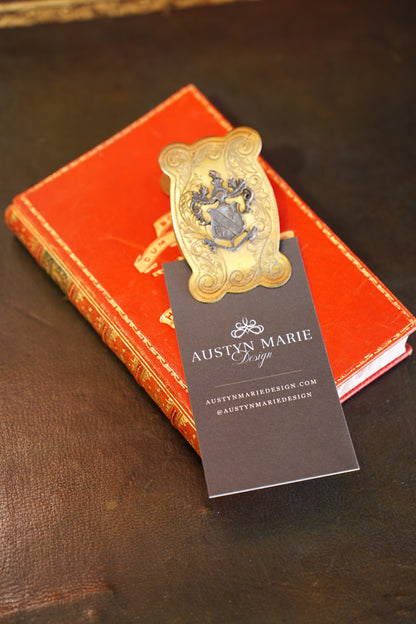 Vintage Brass Crest Letter Clip