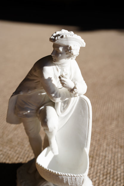 Antique French Rococo Style Bisque Figural Spill Vase