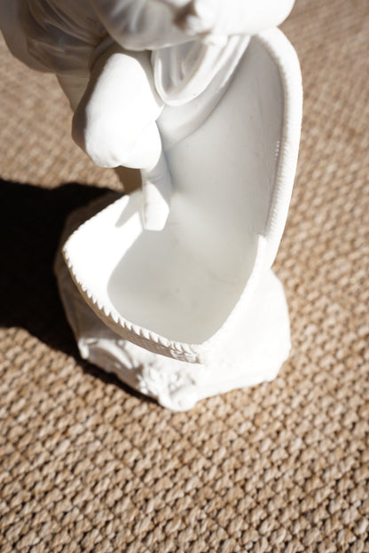 Antique French Rococo Style Bisque Figural Spill Vase