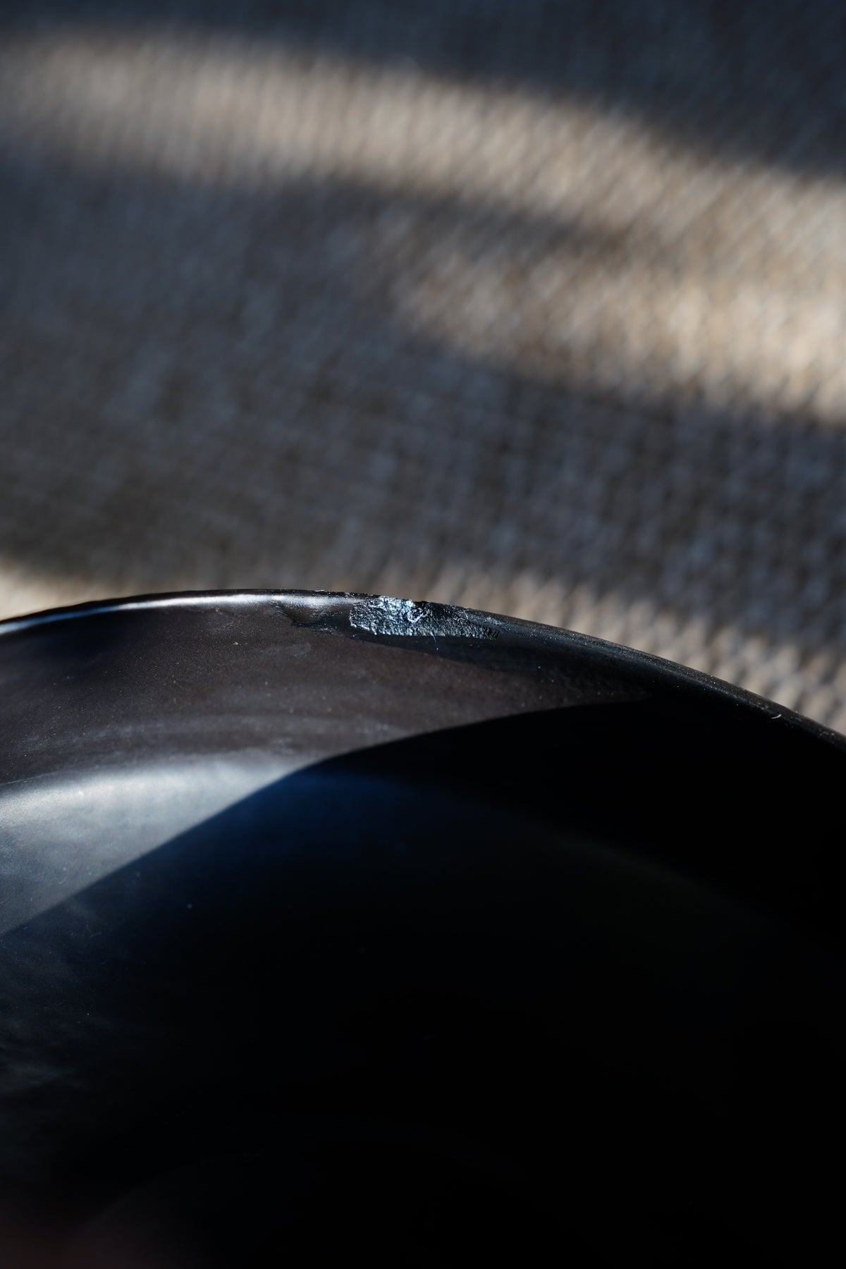 Vintage Mid-Century Matte Black Compote Bowl, Tripod Base