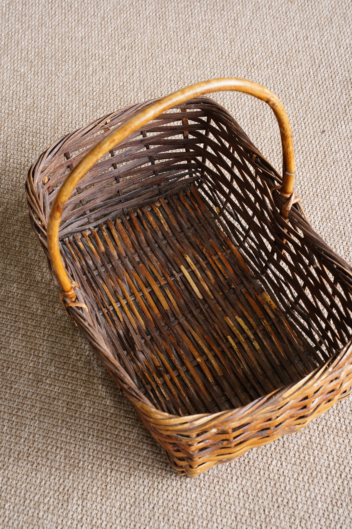 Vintage French Style Willow Gathering Basket