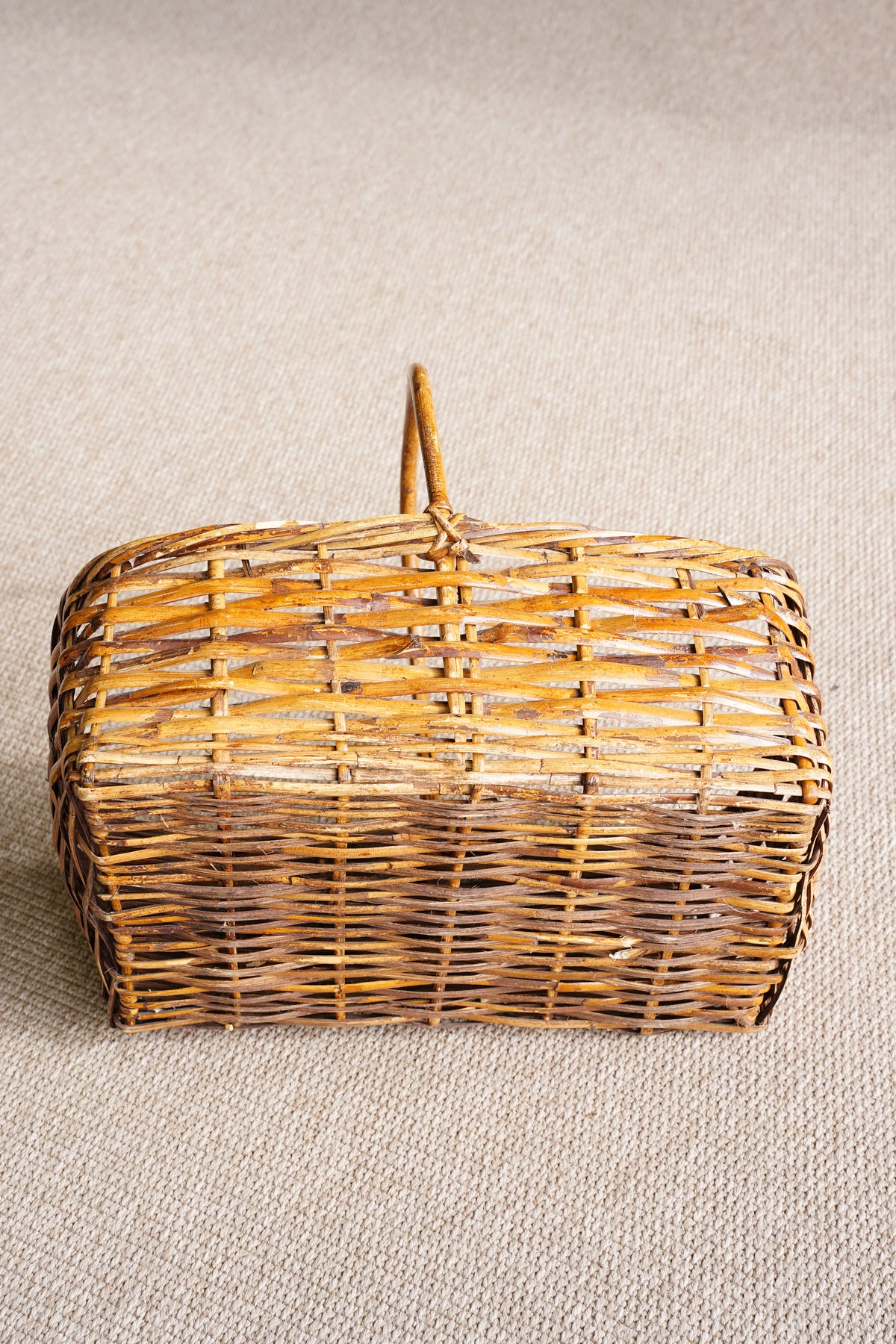 Vintage French Style Willow Gathering Basket