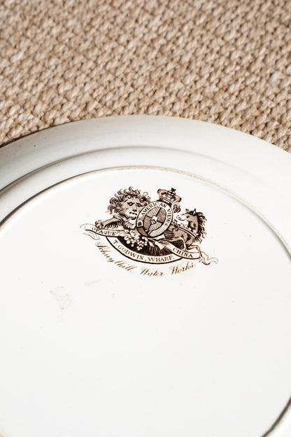 Antique Staffordshire Brown Transferware Plate