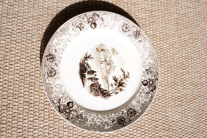 Antique Staffordshire Brown Transferware Plate