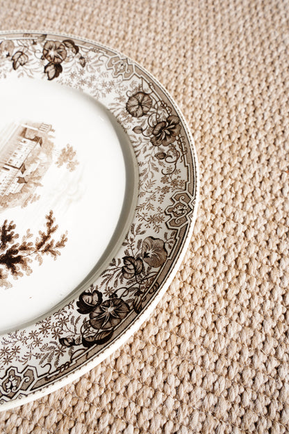 Antique Staffordshire Brown Transferware Plate