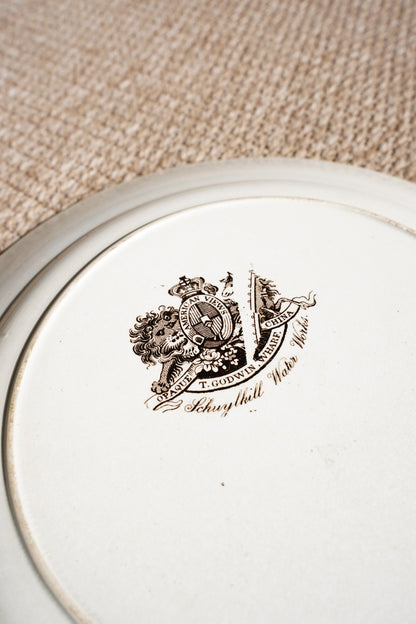 Antique Staffordshire Brown Transferware Plate