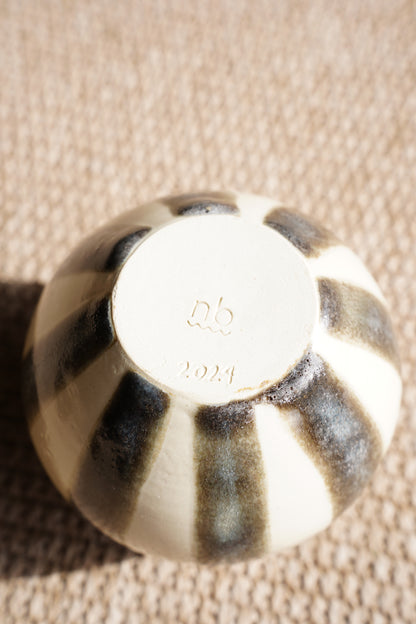 Contemporary Handmade Ceramic Vase, Striped Glaze