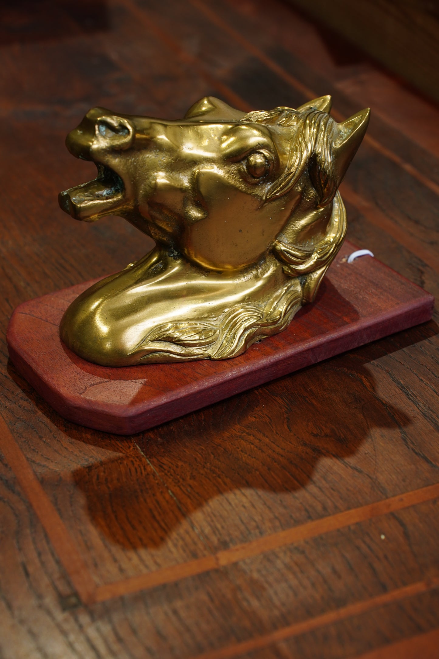 Vintage Cast Brass Horse Head Wall Plaque