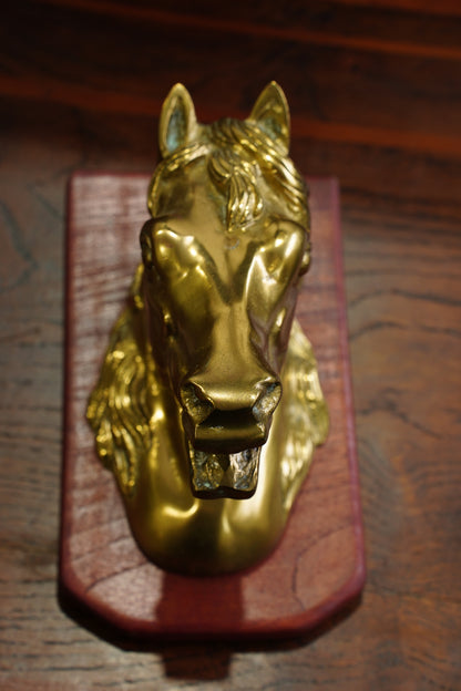 Vintage Cast Brass Horse Head Wall Plaque