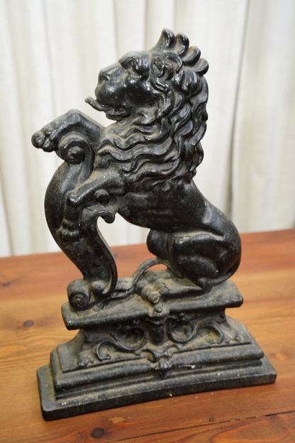 Antique Cast Iron Lion Doorstop, English, Circa 1880