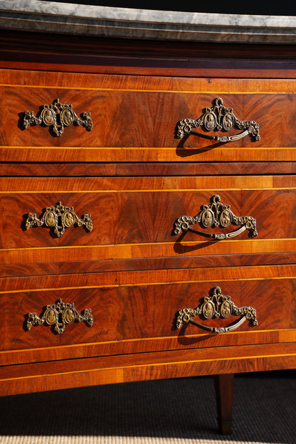 Antique French Neoclassical Louis XVI Marquetry Commode