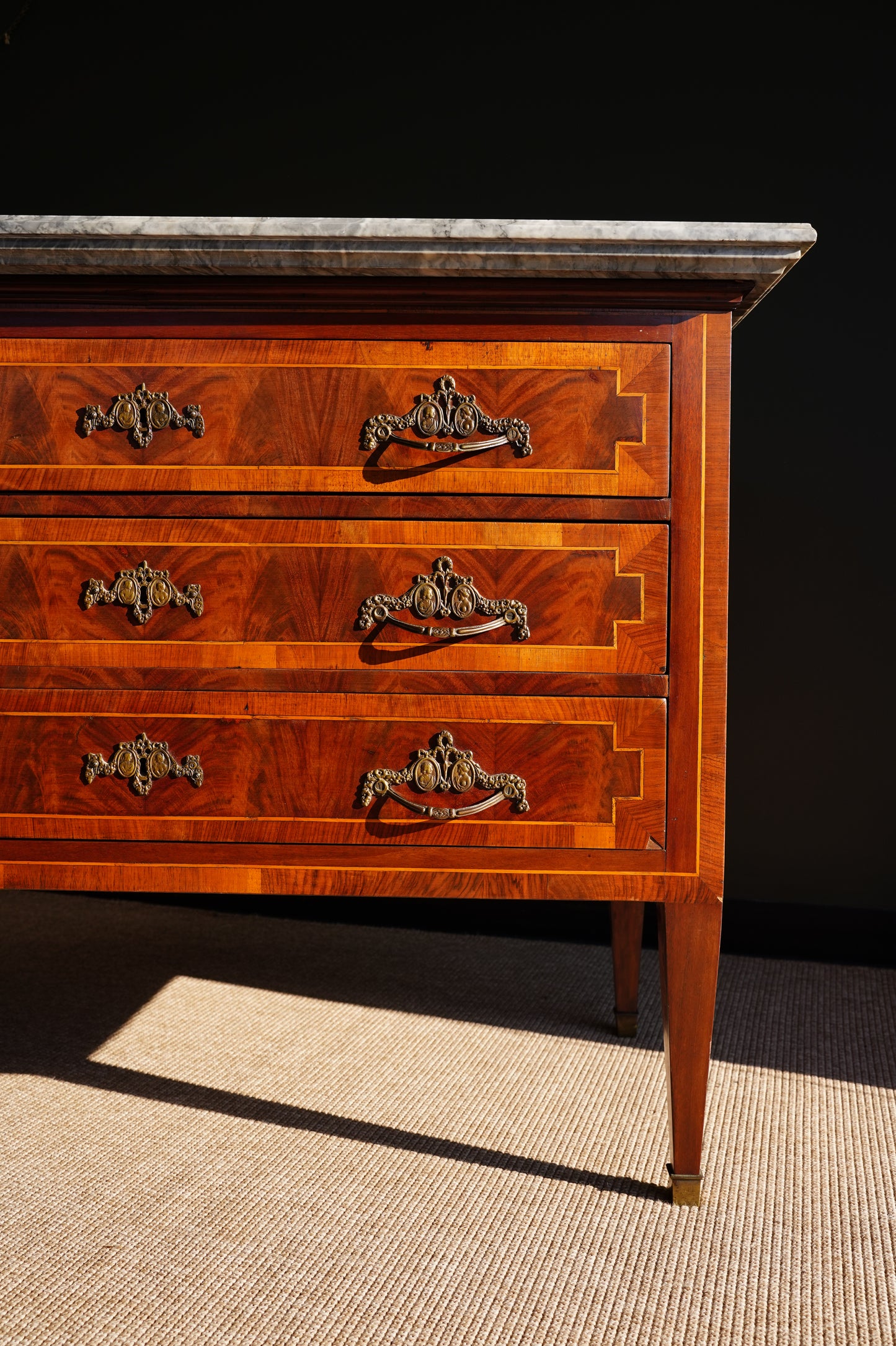 Antique French Neoclassical Louis XVI Marquetry Commode
